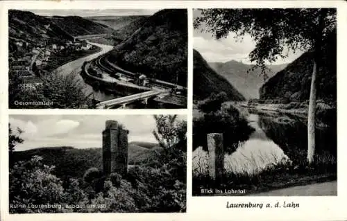 Ak Laurenburg an der Lahn, Ruine, Gesamtansicht