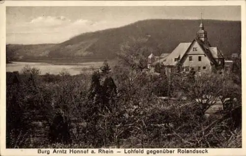 Ak Bad Honnef am Rhein, Burg Arntz, Lohfeld gegenüber Rolandseck