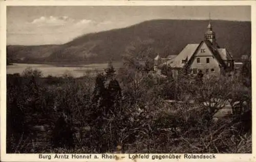 Ak Bad Honnef am Rhein, Burg Arntz, Lohfeld gegenüber Rolandseck