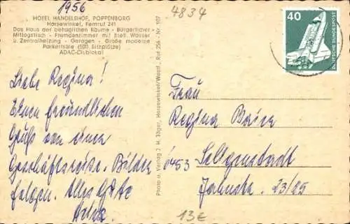 Ak Harsewinkel in Westfalen, Hotel Handelshof, Außenansicht, Festraum, Bar, Speiseraum