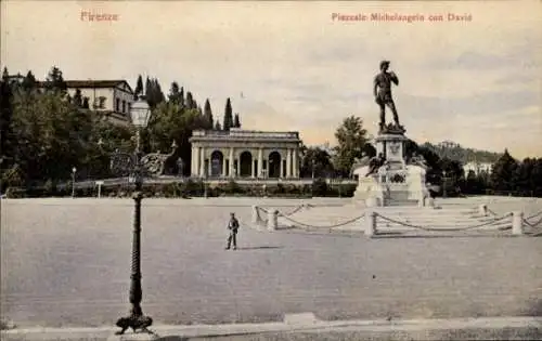 Ak Firenze Florenz Toscana, Piazzale Michelangelo con David