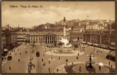 Ak Lisboa Lissabon Portugal, Praca D. Pedro IV.