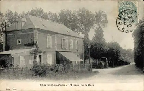 Ak Chaumont en Vexin Oise, Avenue de la Gare