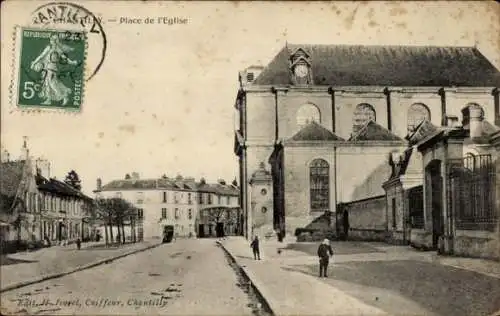 Ak Chantilly Oise, Place de l'Eglise