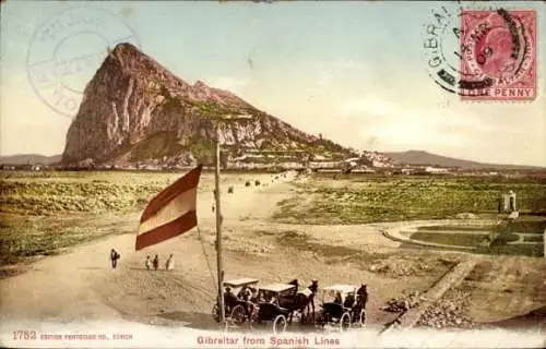 Ak Gibraltar, Gibraltar von Spanish Lines