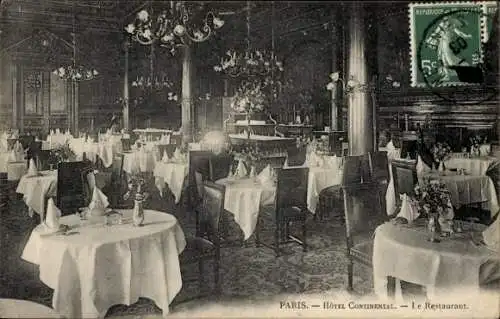 Ak Paris IX, Hotel Continental, Restaurant