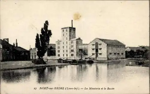 Ak Nort sur Erdre Loire Atlantique, Mühle, Becken