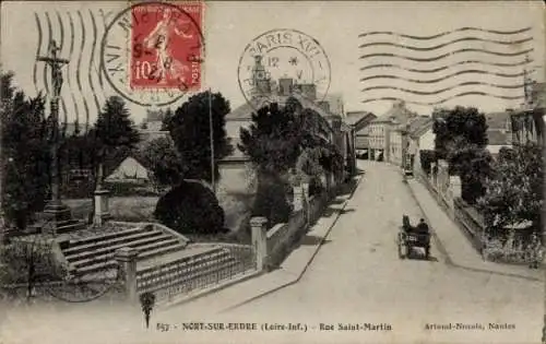 Ak Nort sur Erdre Loire Atlantique, Rue Saint Martin