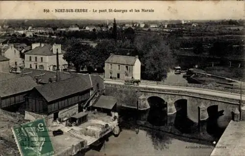 Ak Nort sur Erdre Loire Atlantique, Pont St Georges, les Marais