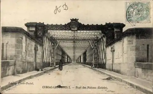 Ak Saint André de Cubzac Gironde, Pont des Pietons