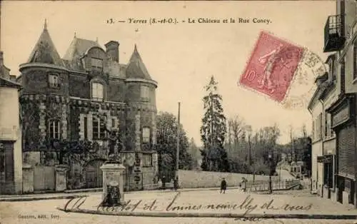 Ak Yerres-Essonne, Chateau, Rue Concy