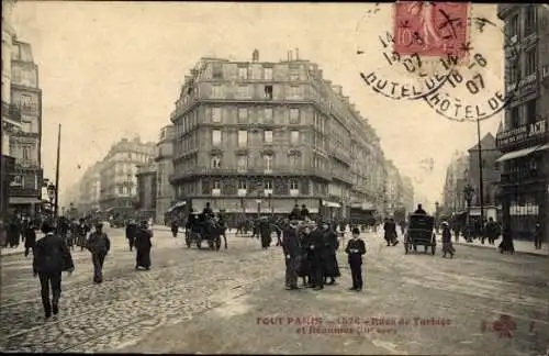 Ak Paris III, Rues des Turbigo und Réaumur