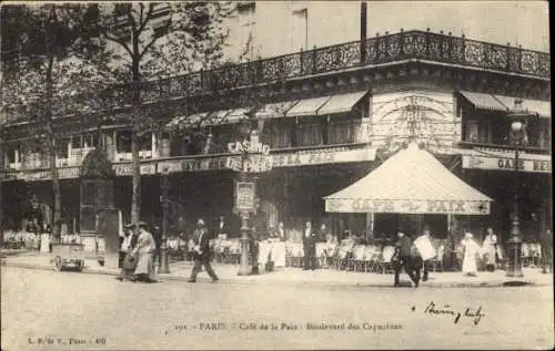 Ak Bourse de Paris II, Café de la Paix, Boulevard des Capucines
