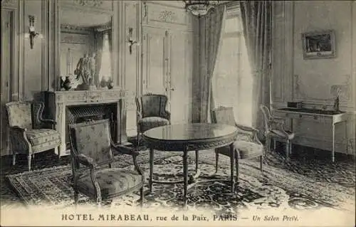 Ak Bourse de Paris II, Hotel Mirabeau, rue de la Paix, ein privater Salon