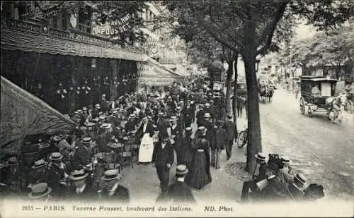 Ak Bourse de Paris II, Taverne Pousset, Boulevard des Italians