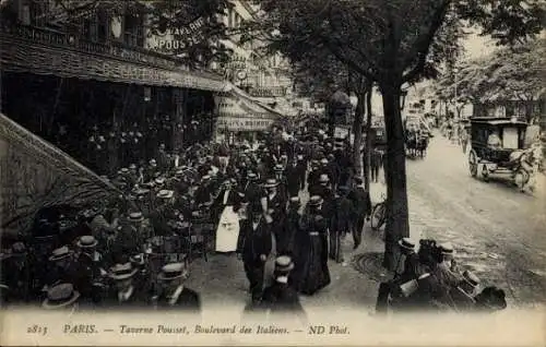 Ak Bourse de Paris II, Taverne Pousset, Boulevard des Italians