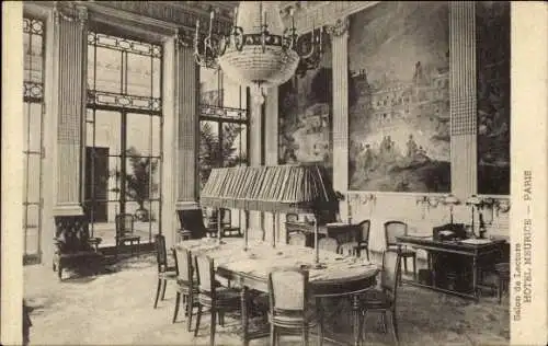 Ak Paris, Hôtel Meurice, Lesesaal, Lesezimmer