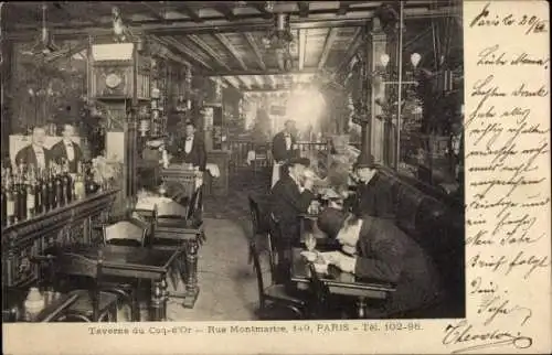 Ak Paris II Bourse, Taverne du Coq d’Or, Rue Montmatre