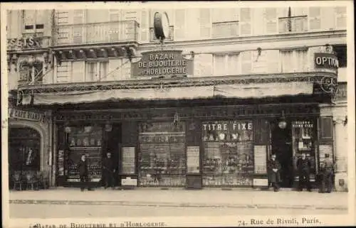 Ak Paris I Île de la Cité, Schmuck- und Uhrenbasar, Rue de Rivoli