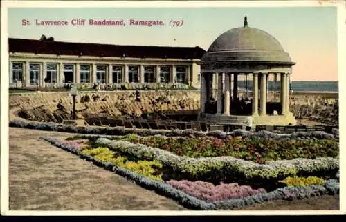 Ak Ramsgate Kent England, St. Lawrence Cliff Musikpavillon