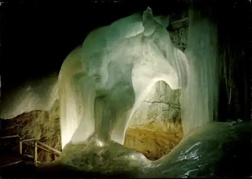 Ak Obertraun Oberösterreich, Dachstein Riesen-Eishöhle, Eingang zur Gralsburg