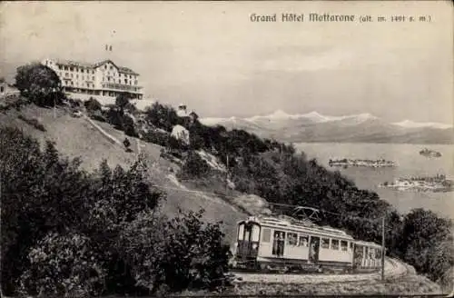 Ak Stresa Piemonte Italien, Grand Hotel Mottarone, Bahn