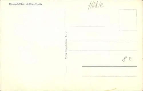 Ak Beatenberg Kt. Bern Schweiz, Beatushöhlen, Milton Grotte