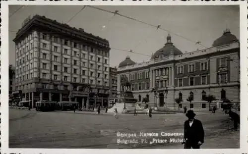 Ak Beograd Belgrad Serbien, Platz Prince Michel