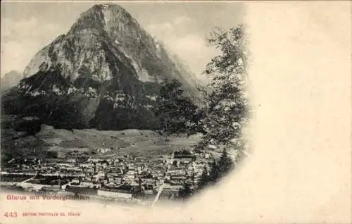 Ak Glarus Stadt Schweiz, Gesamtansicht mit Vorderglärnisch
