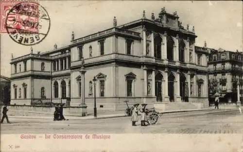 Ak Genève, vue prise le conservatoire de Musique