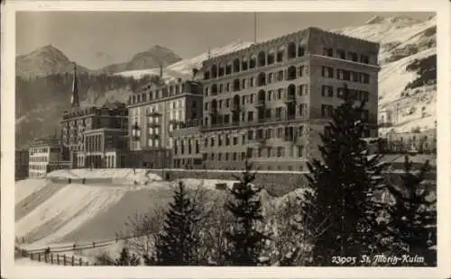 Ak Sankt Moritz Kanton Graubünden, St. Moritz Kulm, Winter