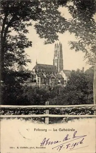 Ak Fribourg Freiburg Stadt Schweiz, Kathedrale