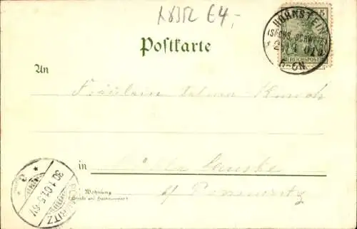 Litho Hohnstein in der Sächsischen Schweiz, Totalansicht der Ortschaft