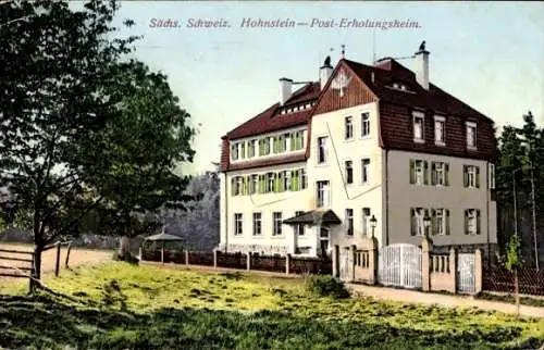 Ak Hohnstein in der Sächsischen Schweiz, Posterholungsheim, Straßenansicht