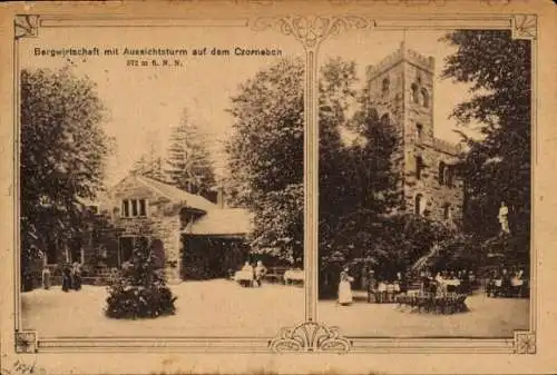 Ak Cunewalde in der Oberlausitz, Czorneboh, Bergwirtschaft, Aussichtsturm