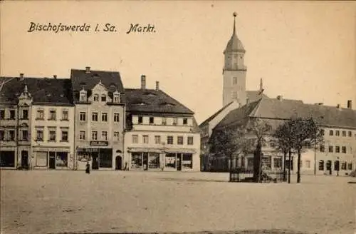 Ak Bischofswerda in Sachsen, Markt