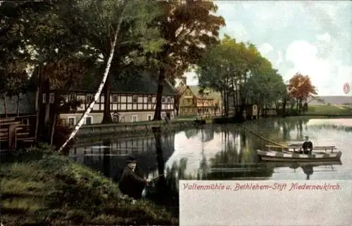 Ak Niederneukirch Neukirch in der Lausitz, Valtenmühle und Bethlehem-Stift