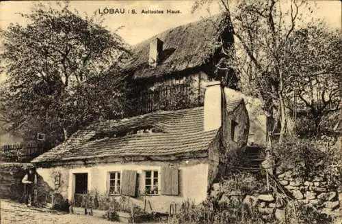 Ak Löbau in der Oberlausitz Sachsen, Ältestes Haus