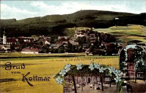 Ak Kottmar in der Oberlausitz, Panorama, Gasthof, Turm