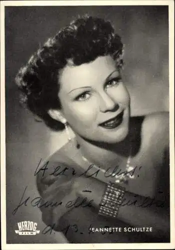 Ak Schauspielerin Jeannette Schultze, Portrait, Autogramm