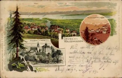 Litho Walzenhausen Kanton Appenzell Ausserrhoden Schweiz, Totalansicht