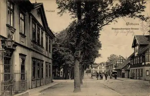 Ak Gifhorn in Niedersachsen, Braunschweiger Straße, Postamt