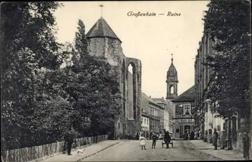 Ak Großenhain Sachsen, Ruine, Straßenpartie, Cafe Ott