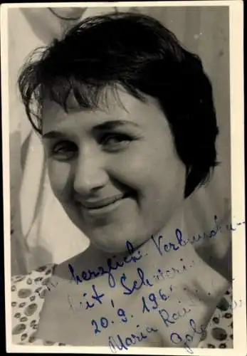 Ak Schauspielerin Maria Raithel, Portrait, Autogramm