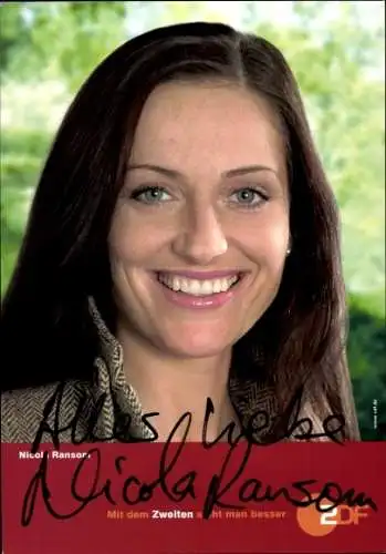 Ak Schauspielerin Nicola Ransom, Portrait, Autogramm, ZDF