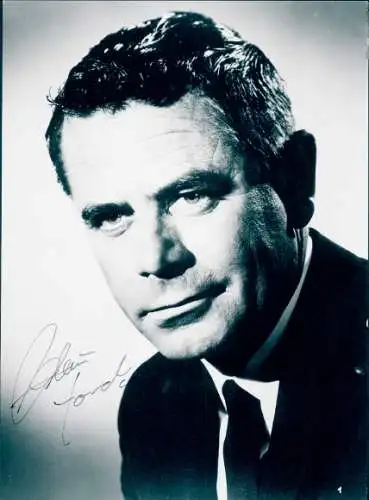 Foto Schauspieler Glen Ford, Portrait, Autogramm