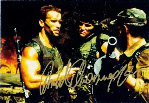Foto Schauspieler Arnold Schwarzenegger, Portrait, Autogramm