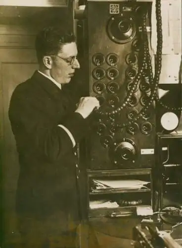 Foto Dampfer Hamburg, HAPAG, Radiostation, 1928