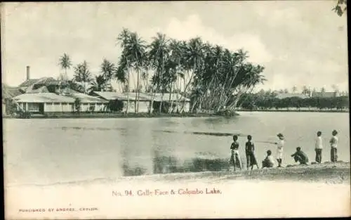 Ak Colombo Ceylon Sri Lanka, Galle Face & Colombo Lake