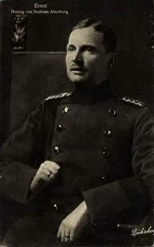 Ak Herzog Ernst von Sachsen Altenburg, Uniform, Wohlfahrtskarte